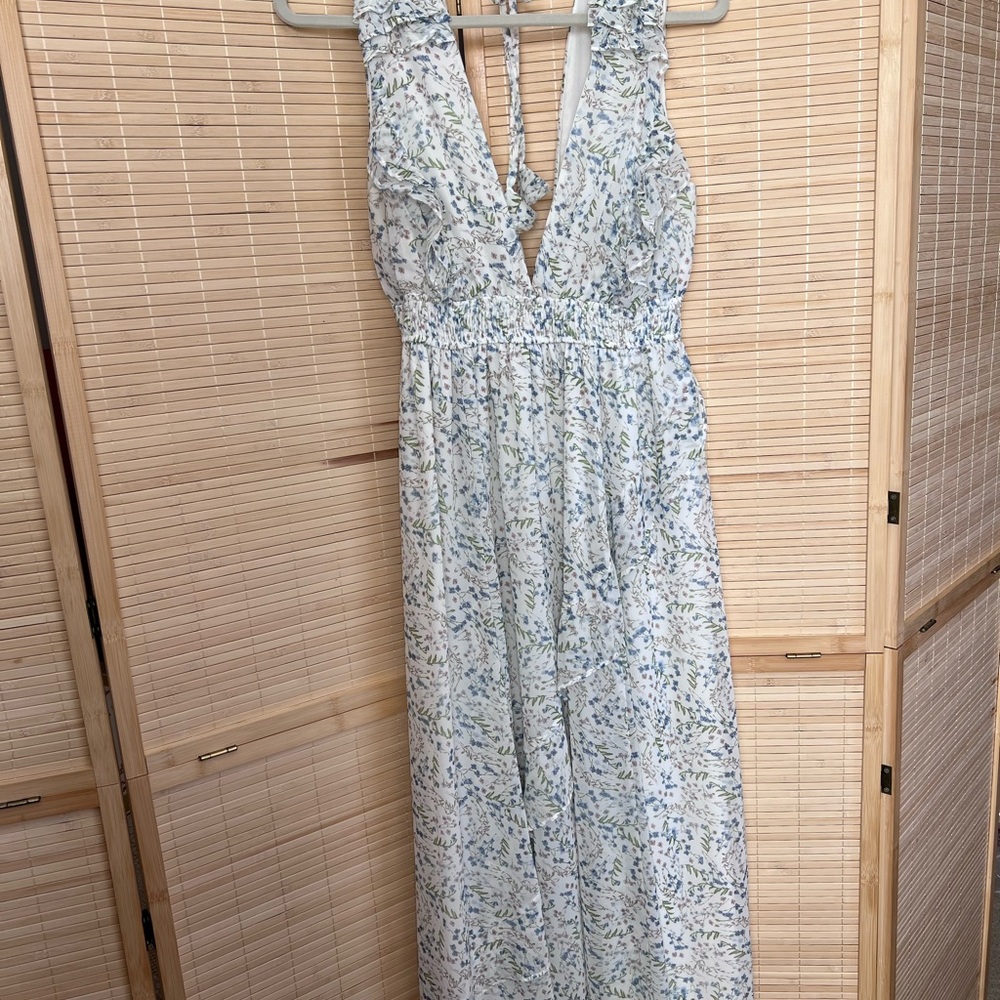 Storia Floral Dress in Blue and White